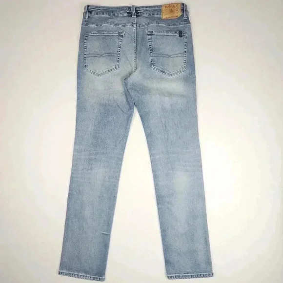 Buffalo David Bitton Mens Jeans Straight Six Stretch Size 34x34 Blue Distressed - Picture 12 of 16